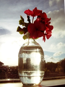 Flower Bomb - Flowers in Recycled Glass Vase